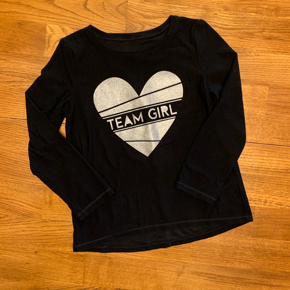 Jumping Beans kids “team girl” black shirt